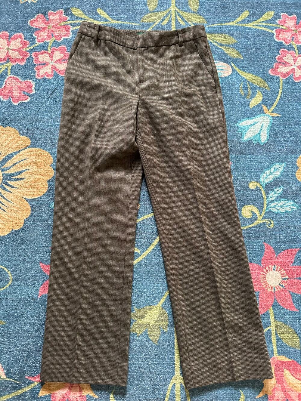 Ralph Lauren Wool Plaid Straight Leg Trousers Size 6 Petite